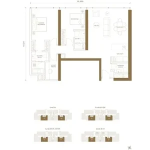 Pavilion Damansara Heights - Regent Suites - Floor Plan - 2 Bedroom - TYPE B2